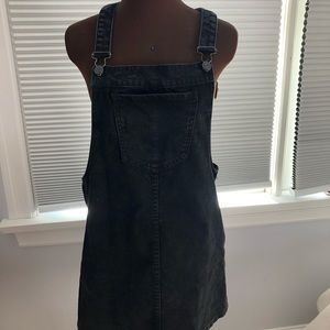 Forever 21 Black Denim Overall Dress